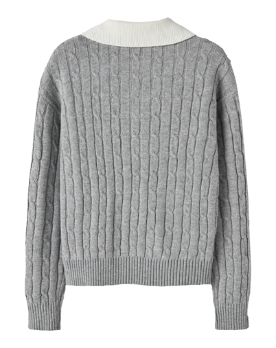 Name it - NKFNessa Strik Polo - Grey Melange 
